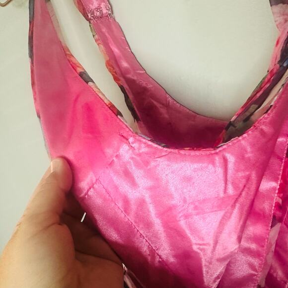 MAC DUGGAL Pink Purple Floral Cutout Back 68076 Sleeveless Gown Dress Size 6 - Picture 13 of 16